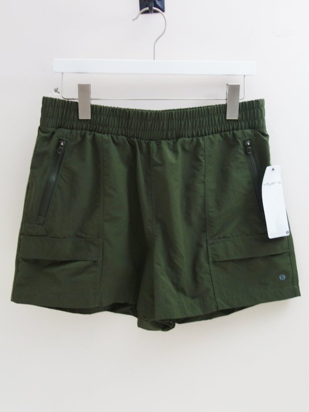 Layer 8 Women's night Walk Cargo Shorts High Waist Green (M) NWT